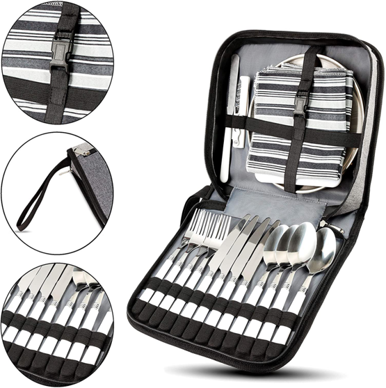NPOT Camping Cutlery Organizer 24PCS