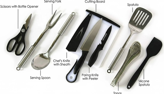 NPOT Portable Outdoor Utensil Kitchen Set 9PCS