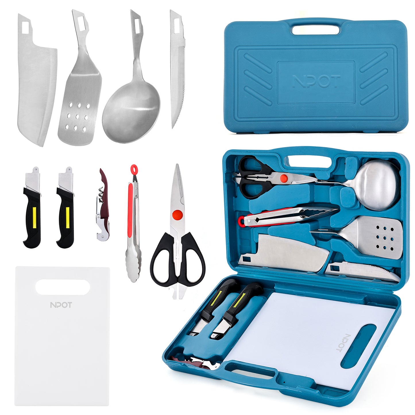 NPOT Gear Camping Cookware Utensils Box Set 11PCS