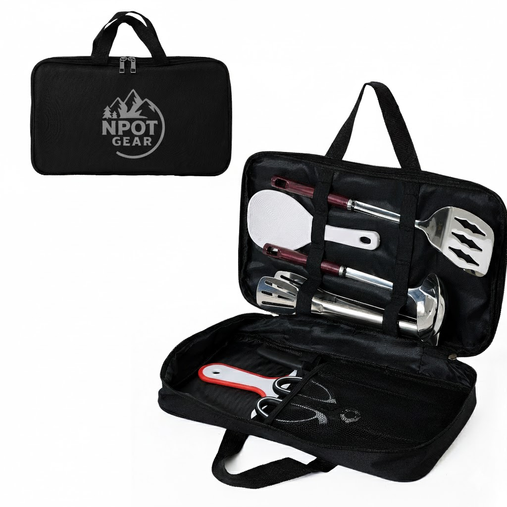 NPOT GEAR 8 Pcs Camping Cookware Utensils