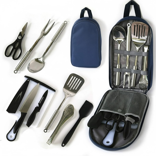 NPOT Portable Outdoor Utensil Kitchen Set 9PCS