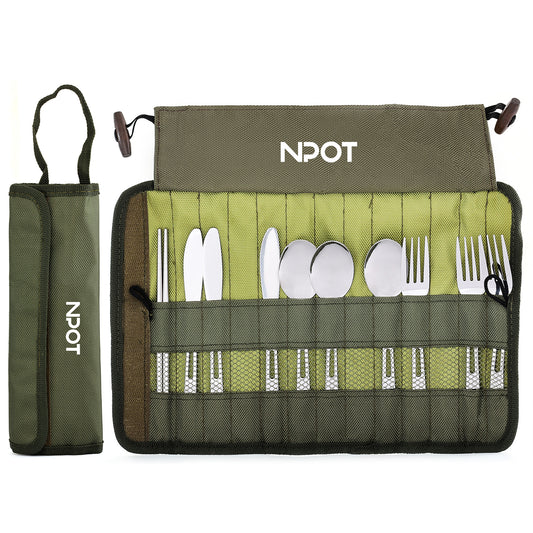 NPOT Camping Cutlery Organizer 13PCS