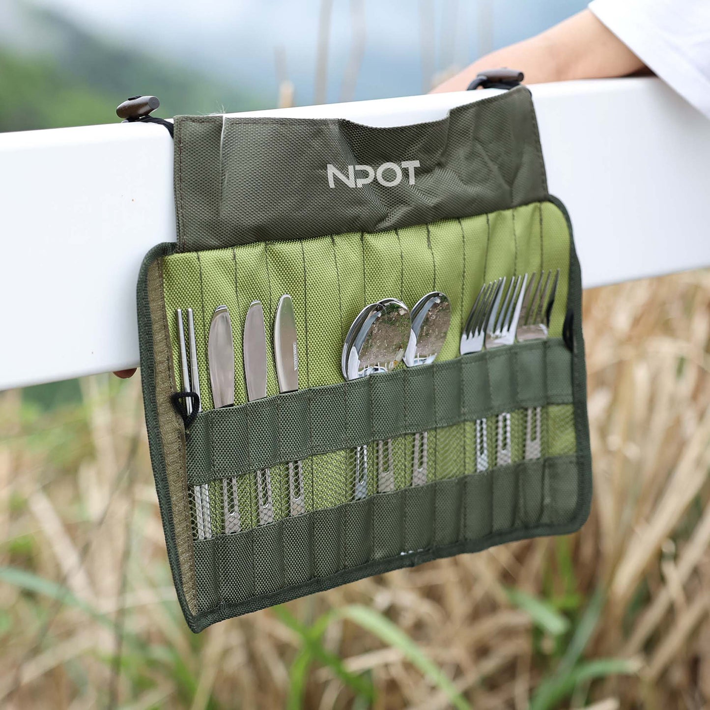 NPOT Camping Cutlery Organizer 13PCS