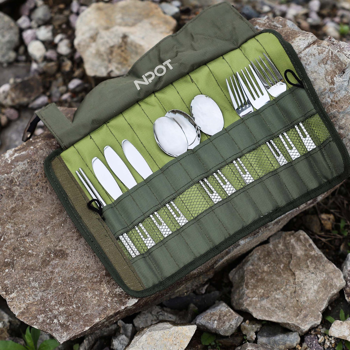NPOT Camping Cutlery Organizer 13PCS