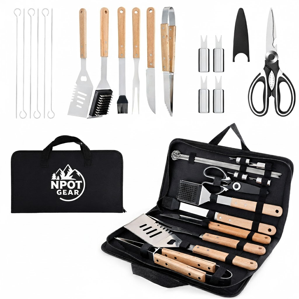 NPOT Gear BBQ Grill Tools Set 18pcs